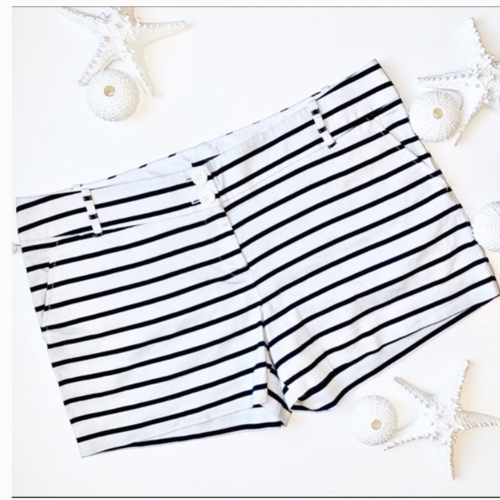 The Limited White and Navy Striped Shorts